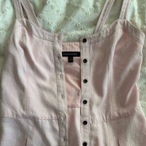pink button up top, fit a flare cut